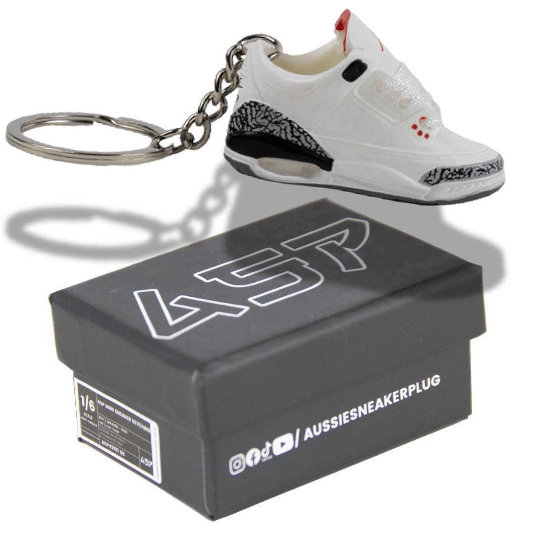 AJ3 Fire Red Mini Sneaker Keychain - Aussie Sneaker Plug