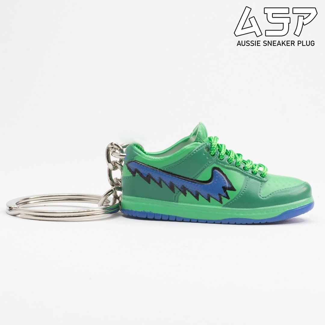 Grateful Dead Dunk Low Green Mini Sneaker Keychain - Aussie Sneaker Plug