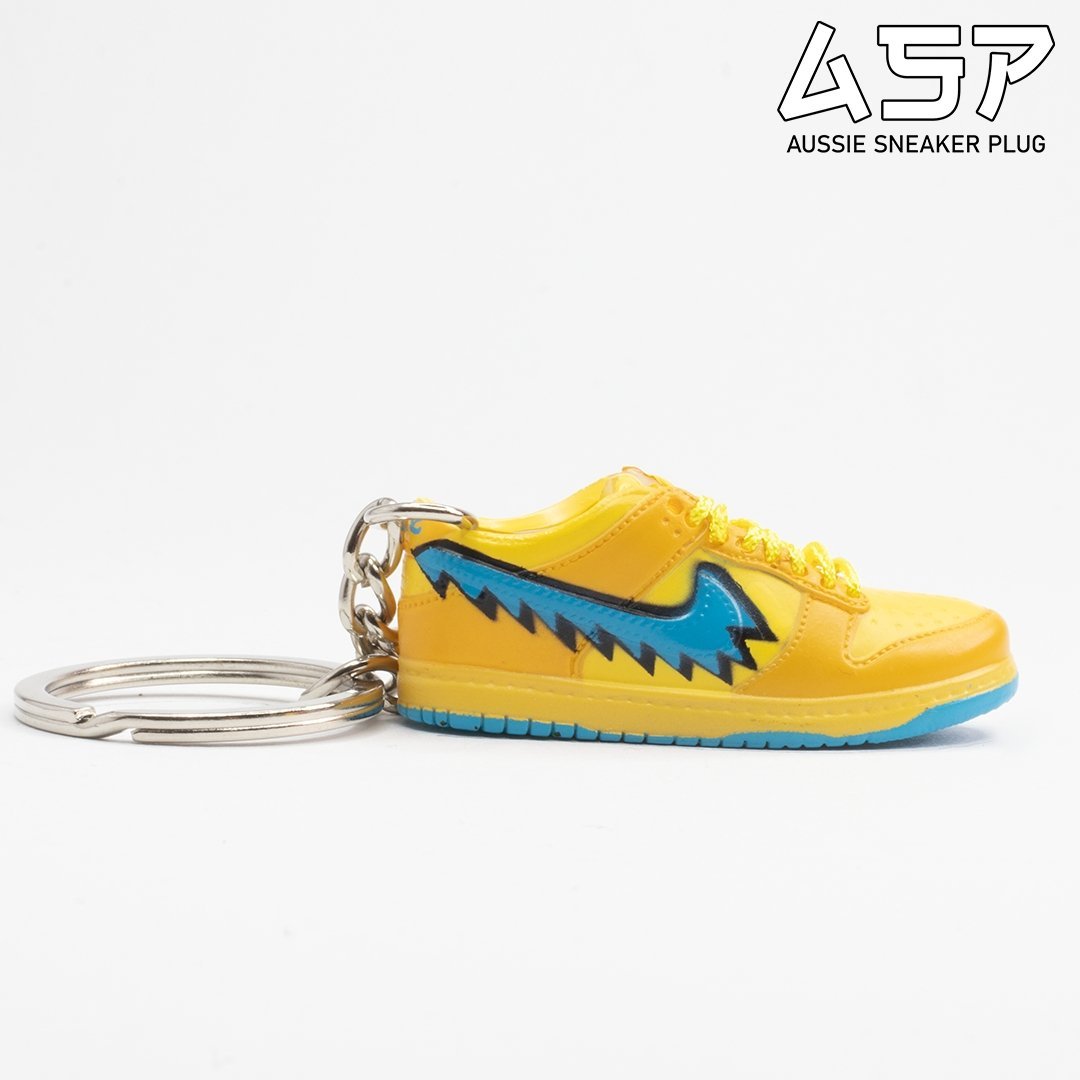Grateful Dead Dunk Low Yellow Mini Sneaker Keychain - Aussie Sneaker Plug