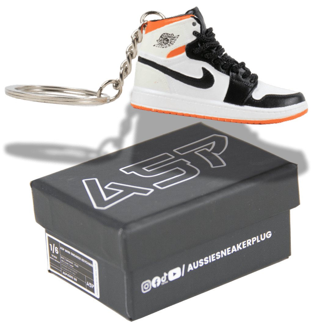 AJ1 Electro Orange Mini Sneaker Keychain - Aussie Sneaker Plug