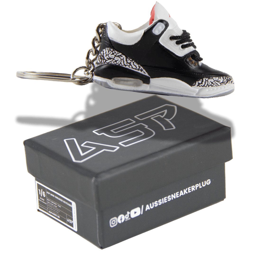 AJ3 Black Cement Mini Sneaker Keychain - Aussie Sneaker Plug