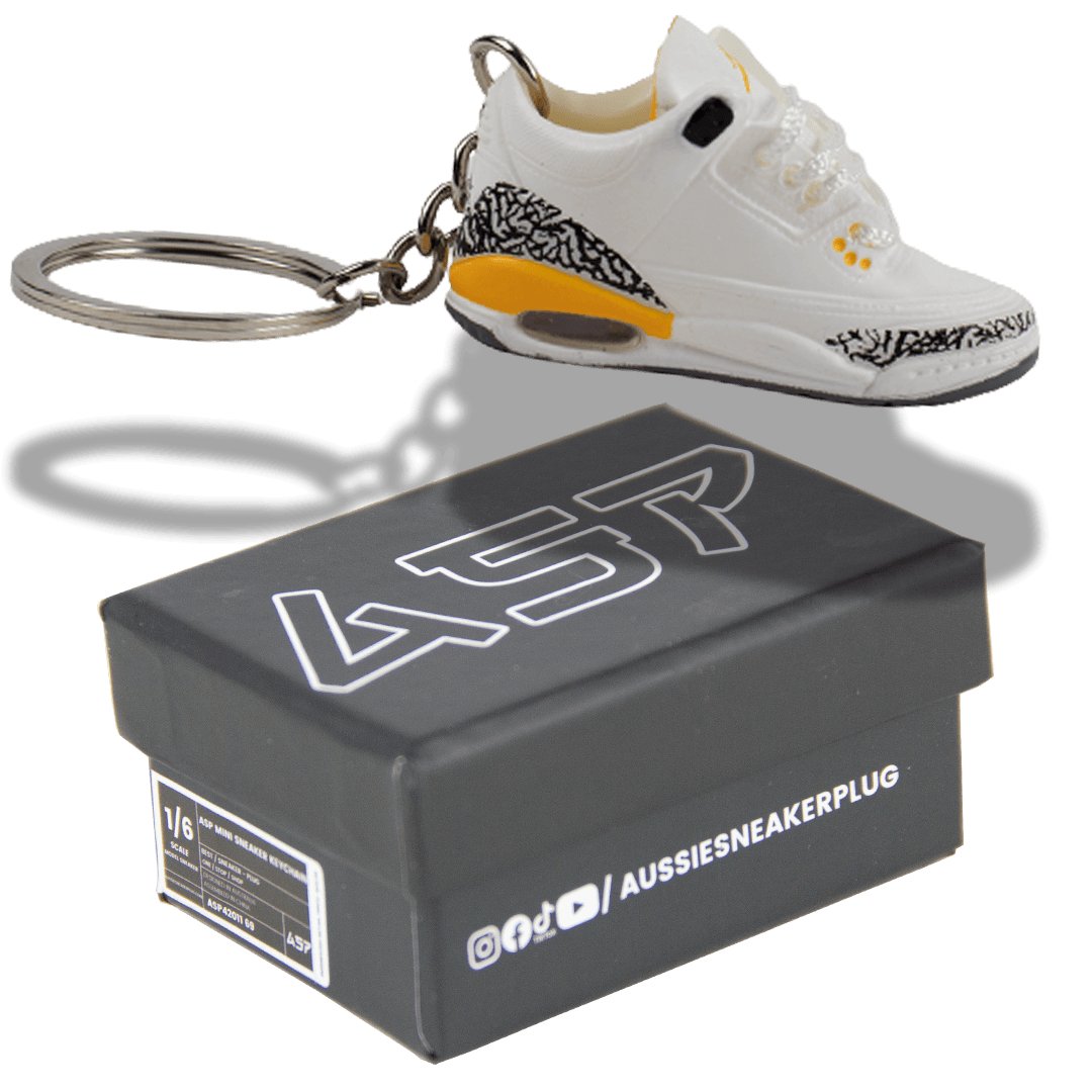 AJ3 Laser Orange Mini Sneaker Keychain - Aussie Sneaker Plug