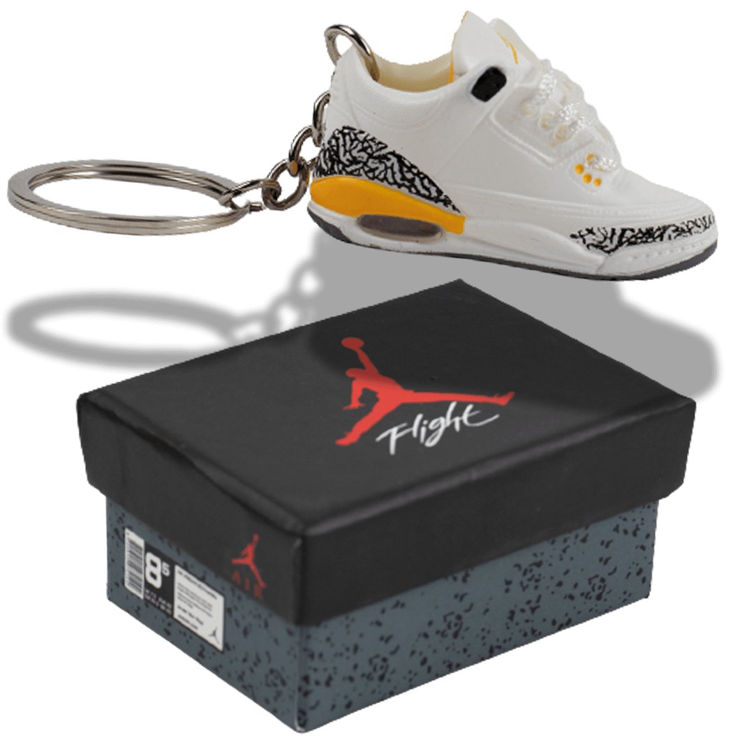 AJ3 Laser Orange Mini Sneaker Keychain - Aussie Sneaker Plug