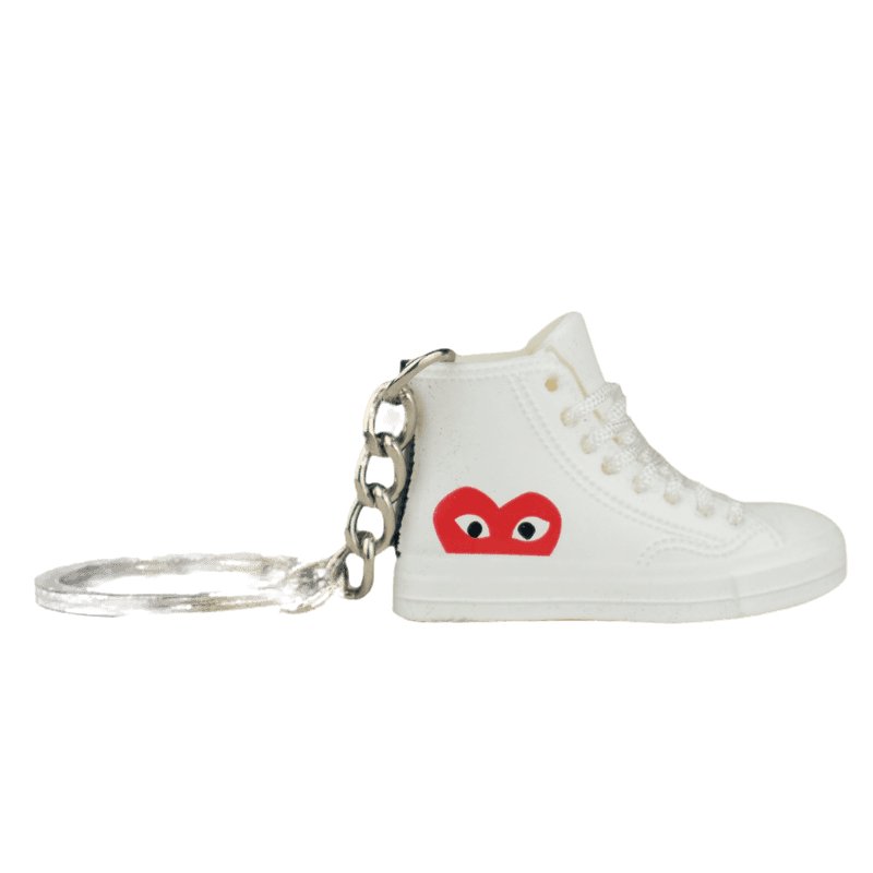 CDG Converse High White Mini Sneaker Keychain - Aussie Sneaker Plug