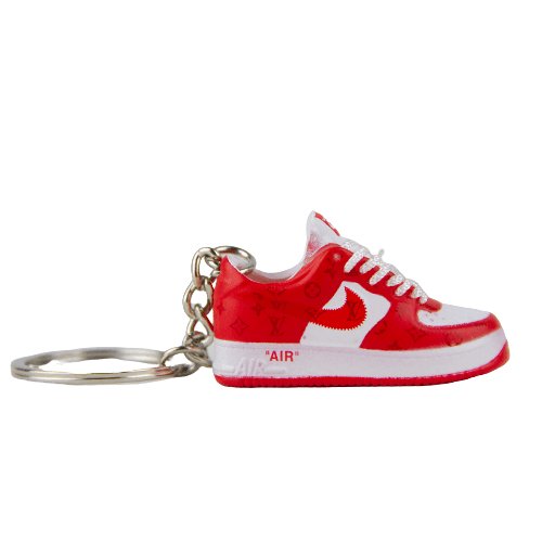 LV AF1 Rooster Red Mini Sneaker Keychain