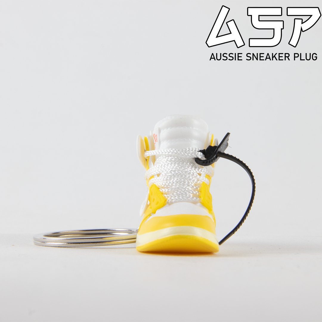 OW AJ1 Canary Yellow Mini Sneaker Keychain - Aussie Sneaker Plug