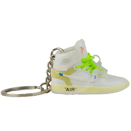 OW AJ1 High White Mini Sneaker Keychain - Aussie Sneaker Plug