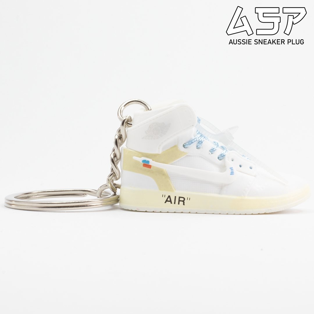 OW AJ1 High White Mini Sneaker Keychain - Aussie Sneaker Plug