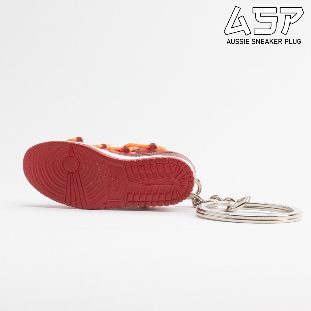 OW University Red Dunk Low Mini Sneaker Keychain - Aussie Sneaker Plug